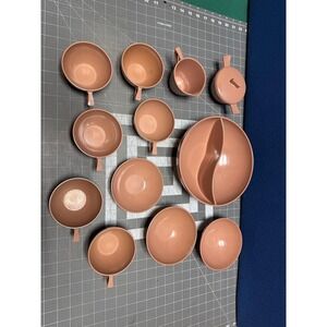Vintage Set Of Melamine Melmac Dishes Brown
